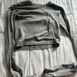Gray Long Sleeve Crop Top